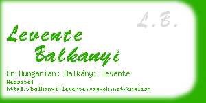 levente balkanyi business card