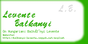 levente balkanyi business card
